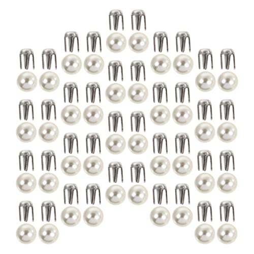 VICASKY 150 Sets Rivet Studs Mixed Pearls Rivets Studs Buttons Embellishments for Leather Craft Shoes Belts Bags Hats DIY Accessories 8mm