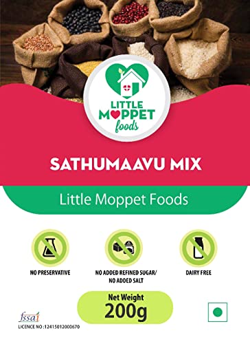 Image of Little Moppet Foods Sathumaavu Mix- 200g | No Additives and Preservatives | Free from Added Salt and Sugar | Made with 13 Ingredients |