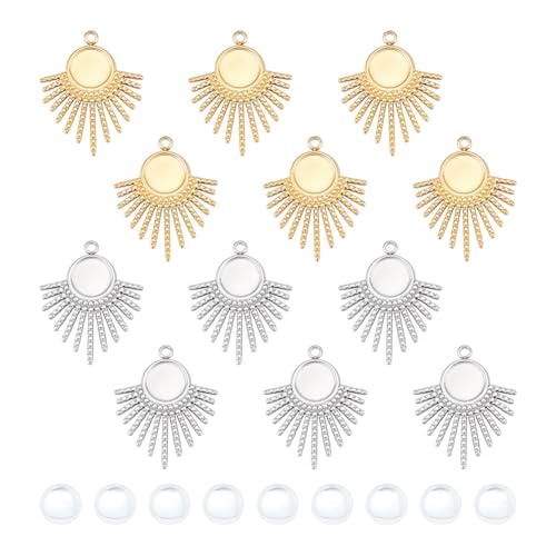 Kit fabrication cabochons en acier inoxydable 304 durable et verre pour bijoux faits main