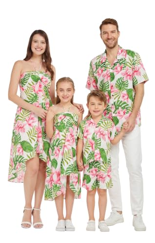 Image of Hawaii Hangover Family Matching Hawaiian Clothes, Lotus & Orchid | Family matching Hawaiian outfits, Lotus & Orchid, lightweight rayon, machine washable, tropical floral print, luaus, cruises