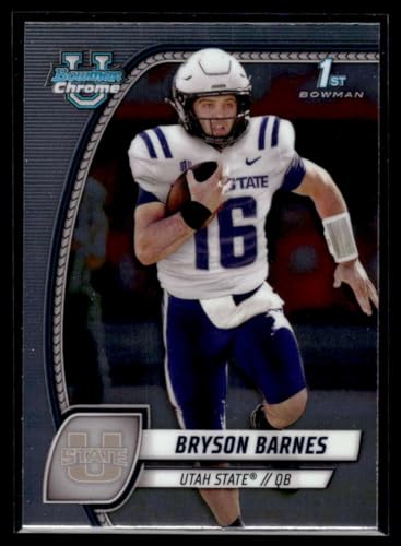 2024 Bowman University Chrome #29 Bryson Barnes Utah State Aggies RC Rookie NCAA Football Trading Card