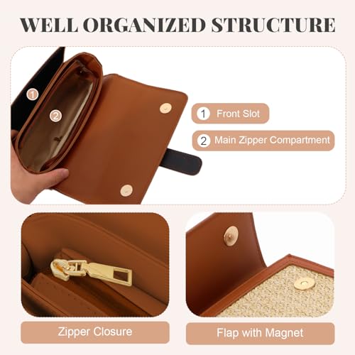 Oweisong Summer Purse for Women 2025 Woven Vacation Handbags Straw Crossbody Bag for Spring Beach3