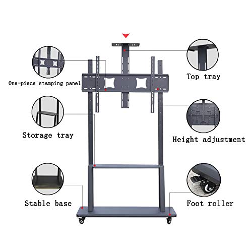 Soporte móvil TV para 32-65 pulgadas con ruedas y estante miniatura 3