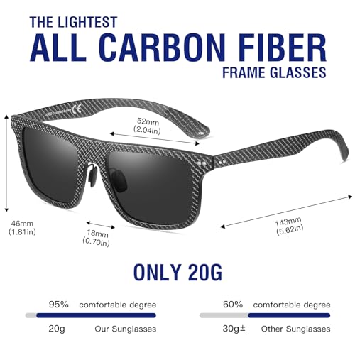 Image of DUCO Polarized Sunglasses for Men Sun glasses All Carbon Fiber Frame 100% UV Protection for Driving Running Fishing DC8325
