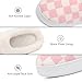 UBFEN Mens Womens Slippers Classic Plaid Winter Warm with Memory Foam Fluffy House Shoes Platform Indoor Bedroom White Pink 11-12 Women/9-10 Men
