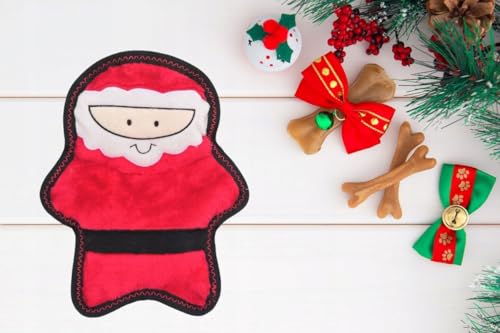 Juguete mordible suave ZippyPaws con chirriador diseño Santa miniatura 4