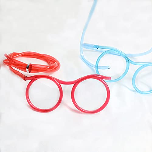 Pitillos divertidos flexibles con forma de gafas x8 miniatura 3