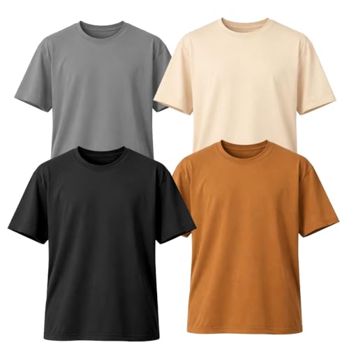 Image of CHKOKKO Oversized Tshirt for man Solid Classic Round Neck Loose Fit Half Sleeve Soft and Comfortable Casual Stylish wear for Summer