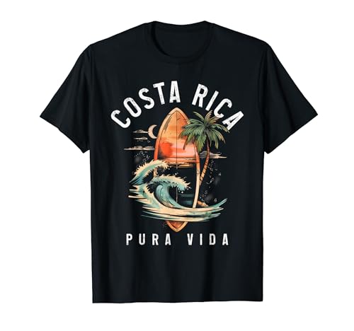 Costa Rica Surf Vintage Surfing Surfista Camiseta