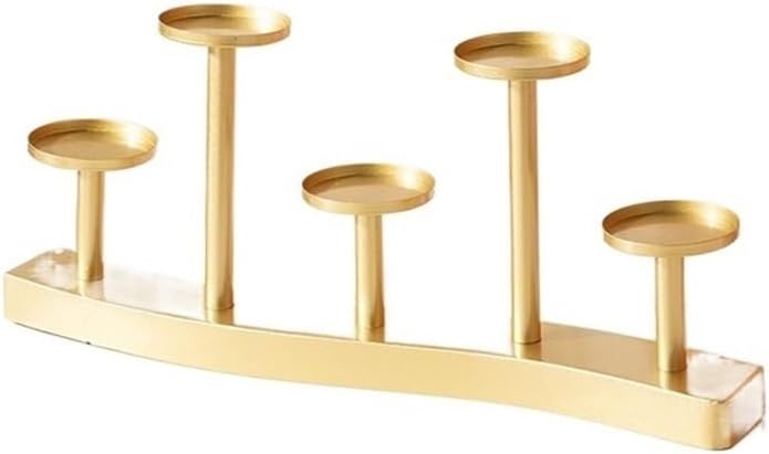 Candle Holder 5 Head Candlestick Detachable Candle Holder Home Romantic Wedding Stand Decoration(Gold)