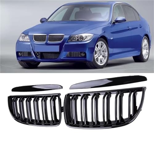 Parrilla delantera negra brillante para BMW Serie 3 E90 2