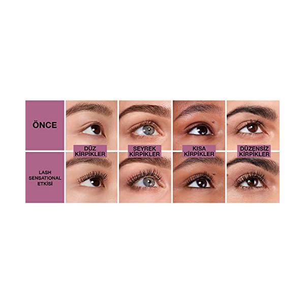 Maybelline New York Mascara für Volumen und Definition, Wasserfest, Lash Sensational, Very Black, 9,5 ml – Bild 8