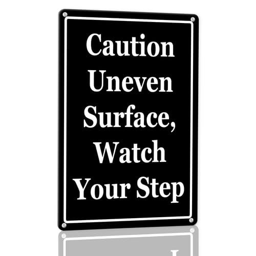 Caution Uneven Surface Watch Your Step Aluminum Sign 20cm×30cm, Sturdy Aluminum Metal Signs Rust Fading, Caution Security Signs for Construction Sites, Walkways Safety Wall Sign