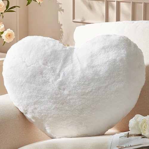 Yhoelata Coussin Coeur Klein, Coussin en Forme de Coeur Blanc, Oreiller Cœur Coussins Décoratif...