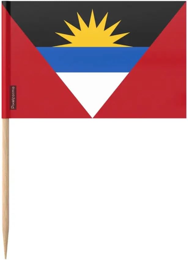 Antigua and Barbuda Flag Toothpicks in Various Sizes 100 Pieces 8 cm