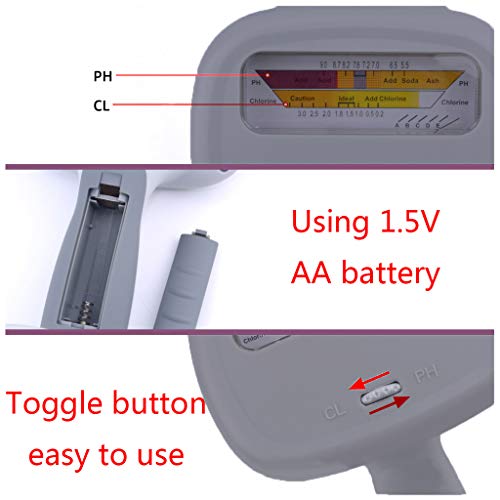 1 pç testador de qualidade de água de piscina medidor de pH testador de cloro detector de água para