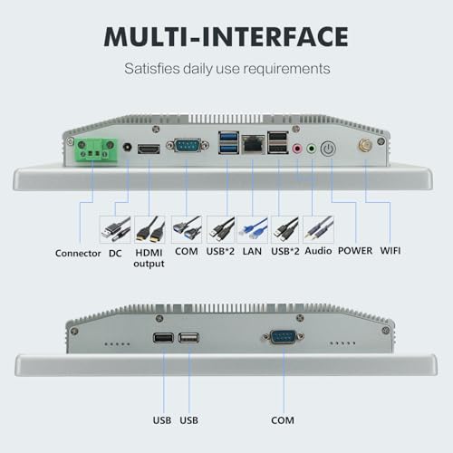 Image of 12.1 inch Industrial Touch Panel PC, Ratio 4:3 Multi-Touchscreen-Monitor,Wall Mounted Touch Screen Panel Computer,WiFi & Built-in Speakers,IP65 Front,Win 11 I5 RAM 8G+512G SSD