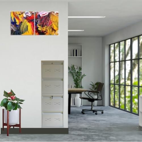 Image of I Metal Shoe Rack I Double Lock I Slim and Wall Mounted I 4 Shelve (Ivory Colour) I Coad LC 2S-04 IV I Height 58 Inches, Width 20 Inches, Depth 5.5 InchesI 3 Years Warranty.
