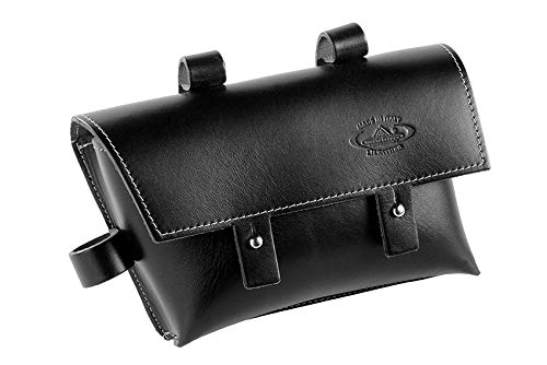 Kopie von Fahrradtasche Lenkertasche Rahmentasche Vintage SM 0033/CH Echtleder Charleston schwarz