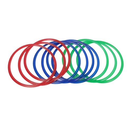 Hamwesh Hopscotch Ring Game, Enhancing Attention Hand Foot Coordination Premium Plastic Kids Outdoor Games, Exercise Hoop with 10 Connectors Multi Colored Rings for Kids Outdoor Indoor