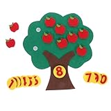 Kisangel Juguete Educativo de No Tejida Árbol de Manzanas Numéricas para Aprendizaje Matemático Jardín de Infantes Bebés