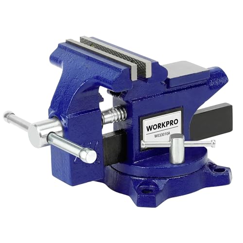 WORKPRO 4-1/2in Bench Vise with Swivel Base
