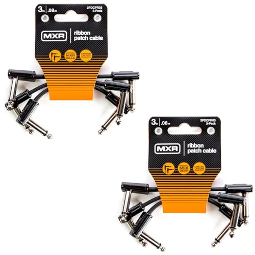 Briskdrop MXR DCPR03 3 Inch Right Angle Ribbon Patch Cables - 6 Pack