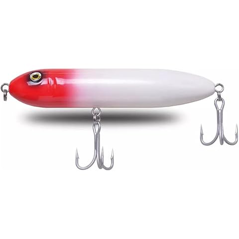 PBFish Topwater Spook Fishing Lure for Big Striped Bass Loud Rattle Walk The Dog Action Cast Far Floating Saltwater and Freshwater Very Strong Hooks and Split Rings for Big Fish Cover