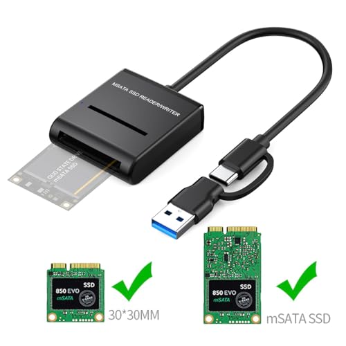 Carcasa externa para SSD mSATA USB 3.0 con aluminio miniatura 7