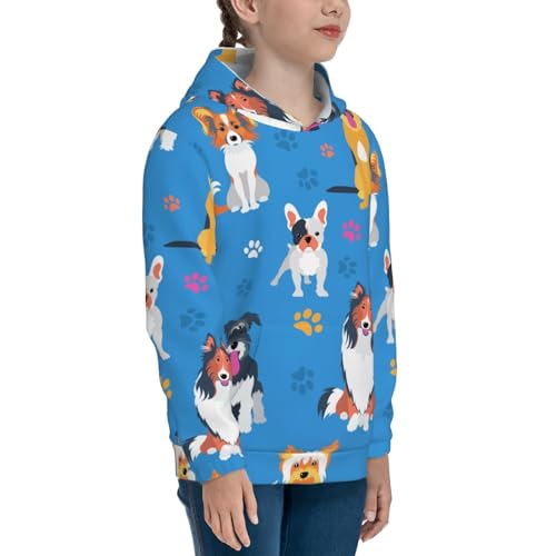 Cute Dogs Kids Pullover Hoodies Boys Sweatshirts Girls Athletic Clothes with Pocket3