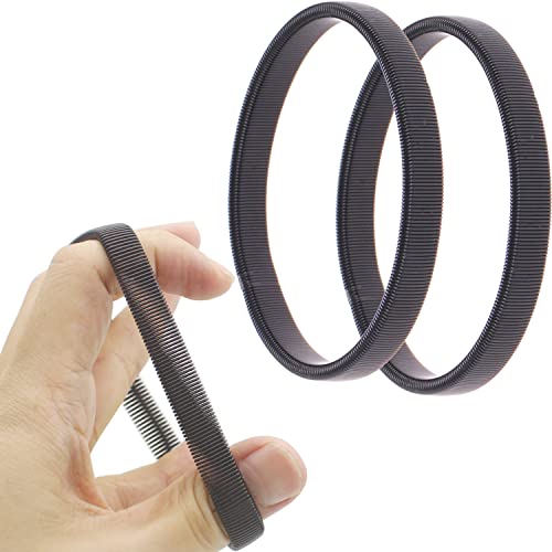 LRMYS Metal Spring Anti-Slip Shirt Sleeve Braces, Adjustable Elastic Armbands Metal Stretchy Cuffs Holder, Black 1 Pairs