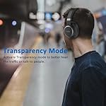 KVIDIO Active Noise Cancelling Headphones, 70 Hours Playtime Bluetooth Headphones Wireless with Microphone, Transparency Mode, Deep Bass and Hi-Fi Stereo Sound Over Ear for Travel Office - Image 4