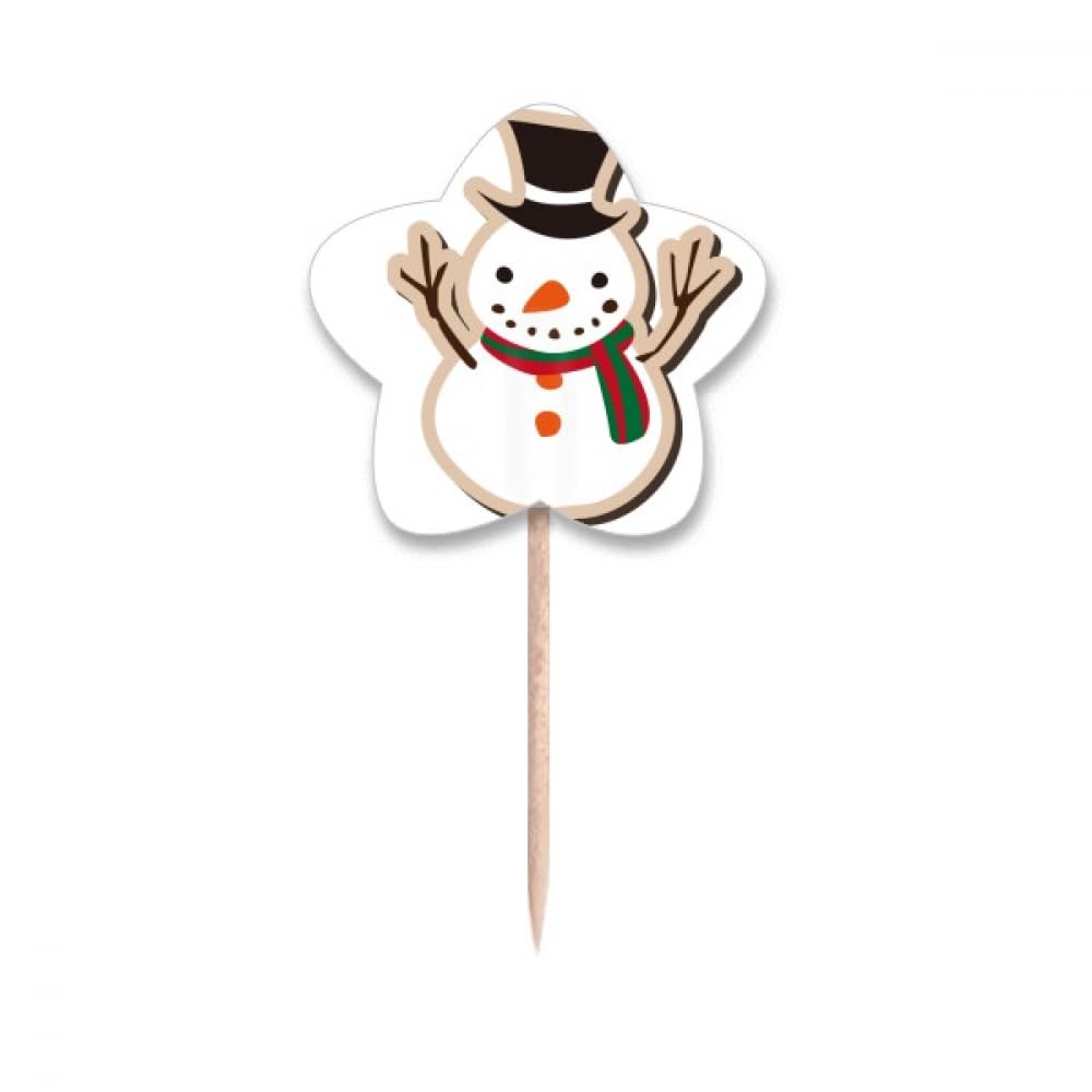 Pics de cupcake bonhomme de neige pour décoration de table de Noël