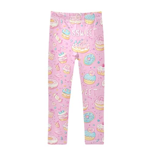 Wusikd Sweets Donut Girls' Leggings Toddler Doodles Kids Yoga Pants Dance Active Tights 4T