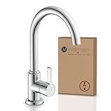  instmaier K3 Niederdruck Küchenarmatur  Wasserhahn Küche  Spültischarmatur mit hohem Auslauf  Armatur für Küchenspüle mit Boiler  Einhebelmischer  Mischbatterie 360° schwenkbar  Chrom