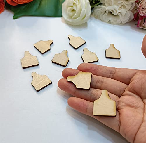 60Pcs Of Cow Tag Earring Ear Tag,Earrings Studs Sublimation Blanks Wood Earrings,Blanks Farm Animal Earrings Stud,Diy Country Western Jewelry (1'') #TOP1