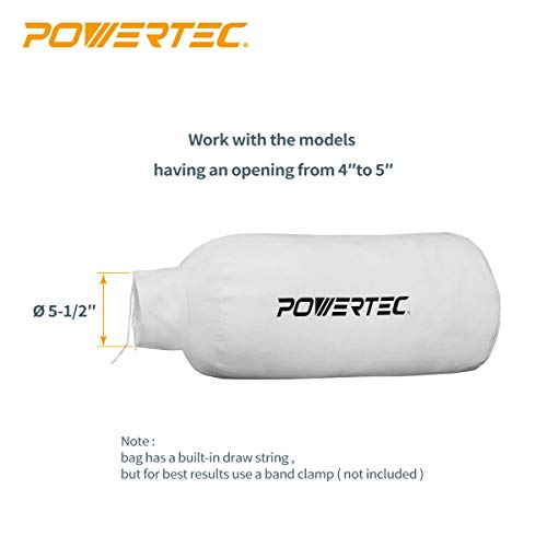 POWERTEC 70005 Dust Filter Bag for Wall Mount Dust Collectors, 3 Micron