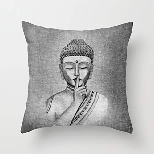 Panamami Cute Pillow Case Cushion Cover Pillow Cover Cushion Case Pillowcase Sofa Home Office Decorative 18" x 18"Buddha statue/Colorful