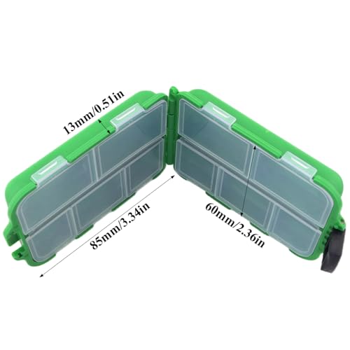 2 cajas de almacenamiento para accesorios de señuelos y aparejos de pesca, color verde oscuro, 10x6.5x3 cm, hechas de polipropileno miniatura 2