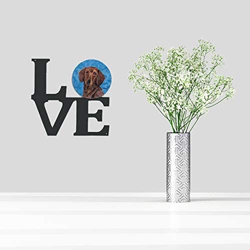 Caroline's Treasures SC9137BUWALV Blue Dachshund Metal Wall Artwork Love Indoor Outdoor Art Decor Patio, Bathroom, Kitchen Colorful Aluminum and Black Steel Sculpture