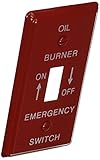 Morris 83490 Emergency Metal Switch Plate, Utility Oil, Red