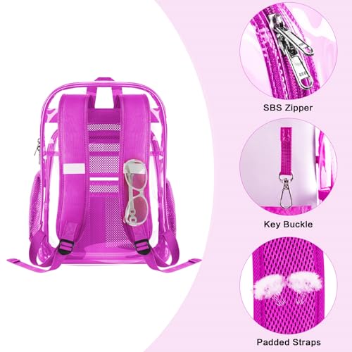 Image of PAMANO Clear Backpack Transparent Heavy Duty School PVC Bookbag See Through Bag Boys and Girls for College Work Travel Security