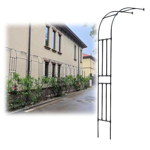 Arco de metal resistente a la intemperie para plantas trepadoras, disponible en tamaños de 60 a 300 cm, enrejado al aire libre para rosas, arcos de jardín decorativos, 60 x 270 cm