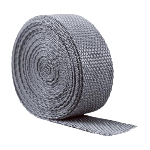 GUOSPIUS Nylon Webbing Belt，Heavy Cotton Webbing， 20mm Polypropylene Webbing Strap for Bags Backpacks Rucksack Belts Handles Dog Leads, 5, 10 or 20 Yards(Grey,20 Yard)