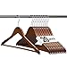 HOUSE DAY Grucce Appendiabiti in Legno Premium, 20 Pezzi, con tacche e Barra girevoli a 360°, per Pantaloni, Vestiti, Giacca, -44,5 cm Colore Noce