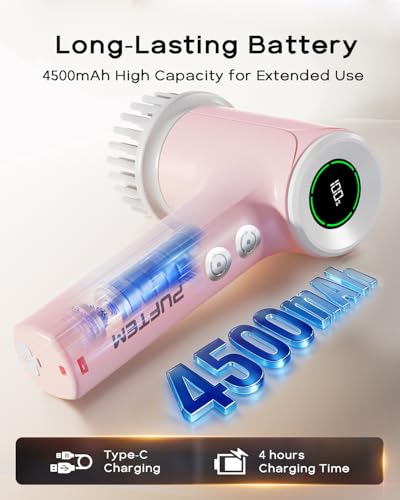 Image of PUFTEM Electric Shower Scrubber, Cordless Bathroom Scrubber, Dual Direction