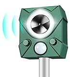 BeauFlw Repelente De Gatos,Ahuyentador Repelente Ultrasónico Para Animales,LED,Carga Solar y USB, Exterior, Detector de Gatos,Perros,Ratones