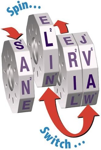 Miniatura 7 de Geospace Word Spin Deluxe Family Edition para adultos y niños  El galardonado juego de palabras magnético con 20 ruedas giratorias magnéticas,