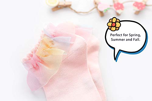 Gwenvenni Little Girls Toddler Kids Lace Ruffle Cute Frilly Cotton Socks2