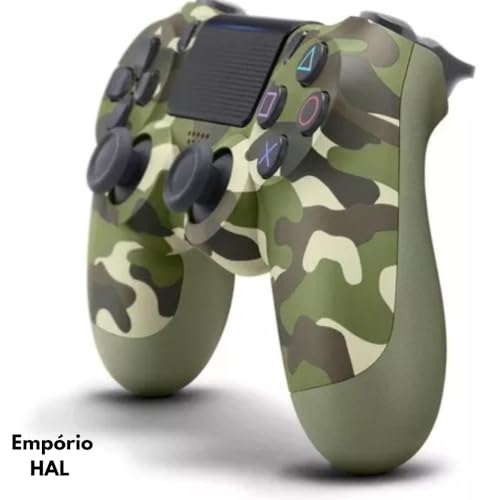 Controle Sem Fio Camuflado Verde Para Consoles Tevisão - Joystick de Jogo Compatível Com Ps4/Slim/Pr